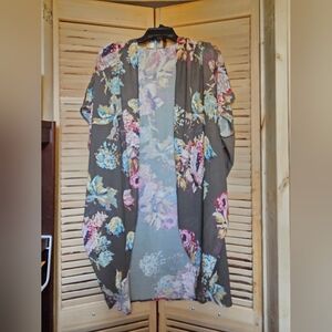 Boho romantic indie layering festival duster floral kimono coverup